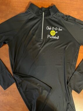 Club O-O-two Pickleball Black Quarter-Zip Pullover 1/4 Zip